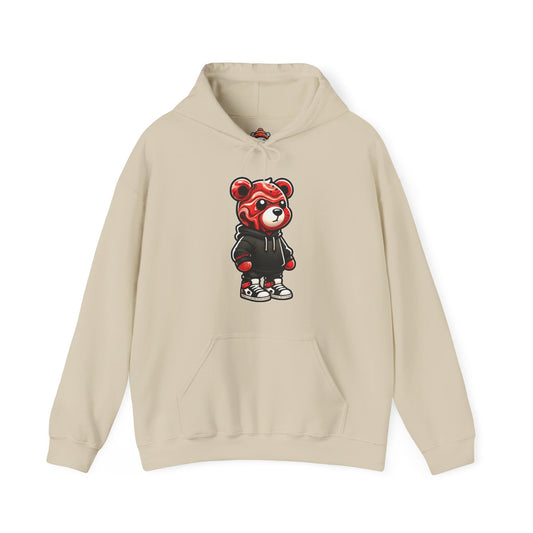 Red Marble Bear Hoodie