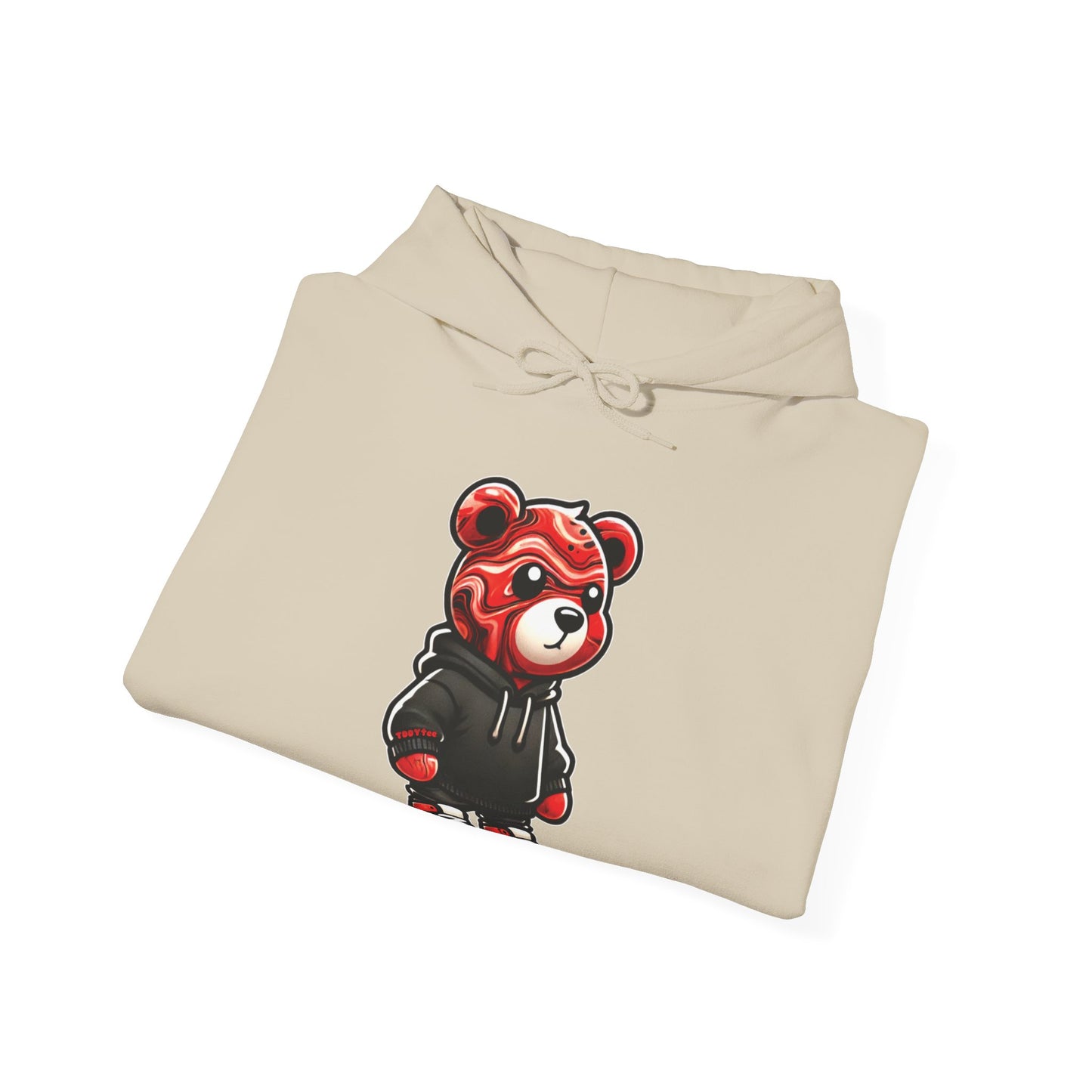 Red Marble Bear Hoodie