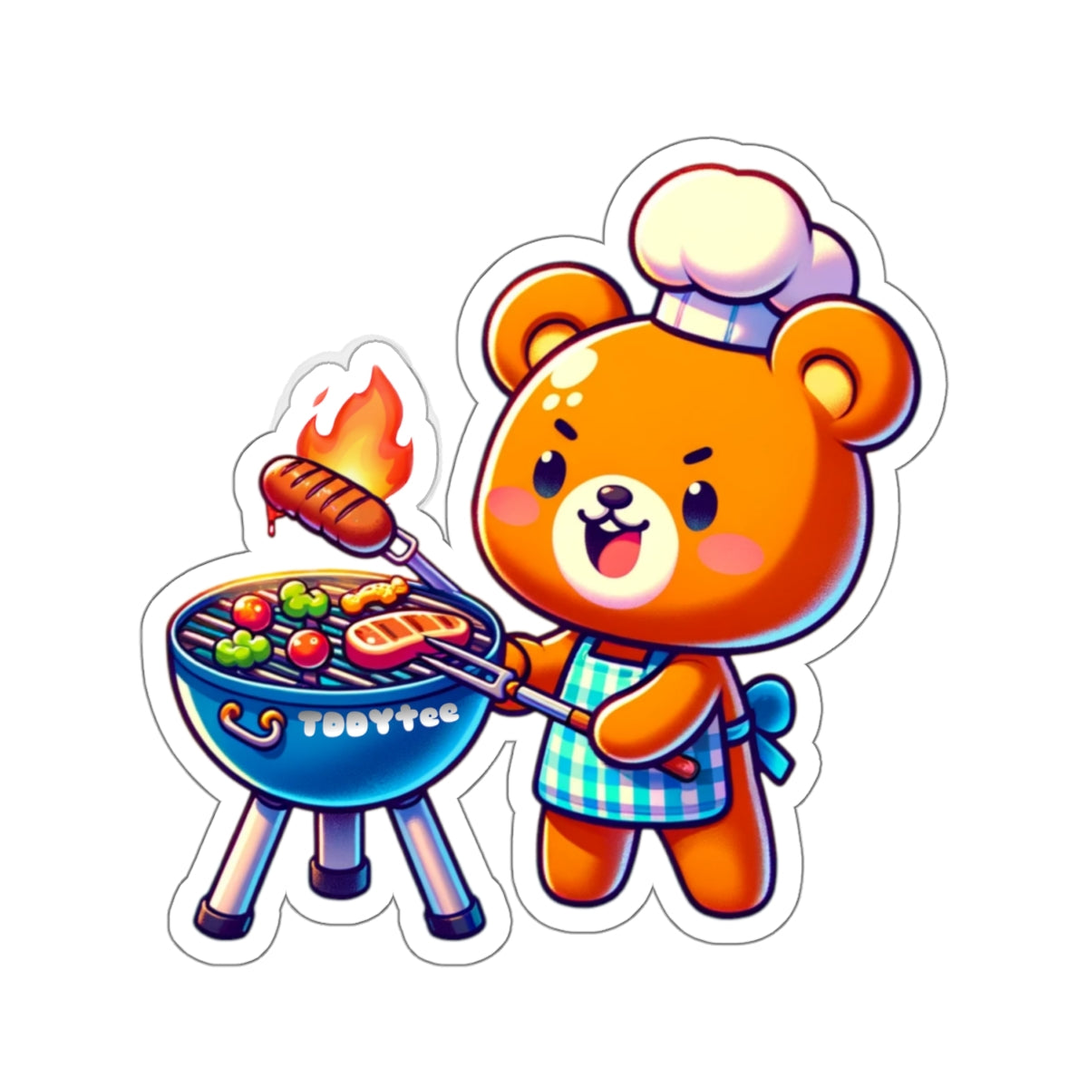 Grilling Bear Sticker - TDDYtee