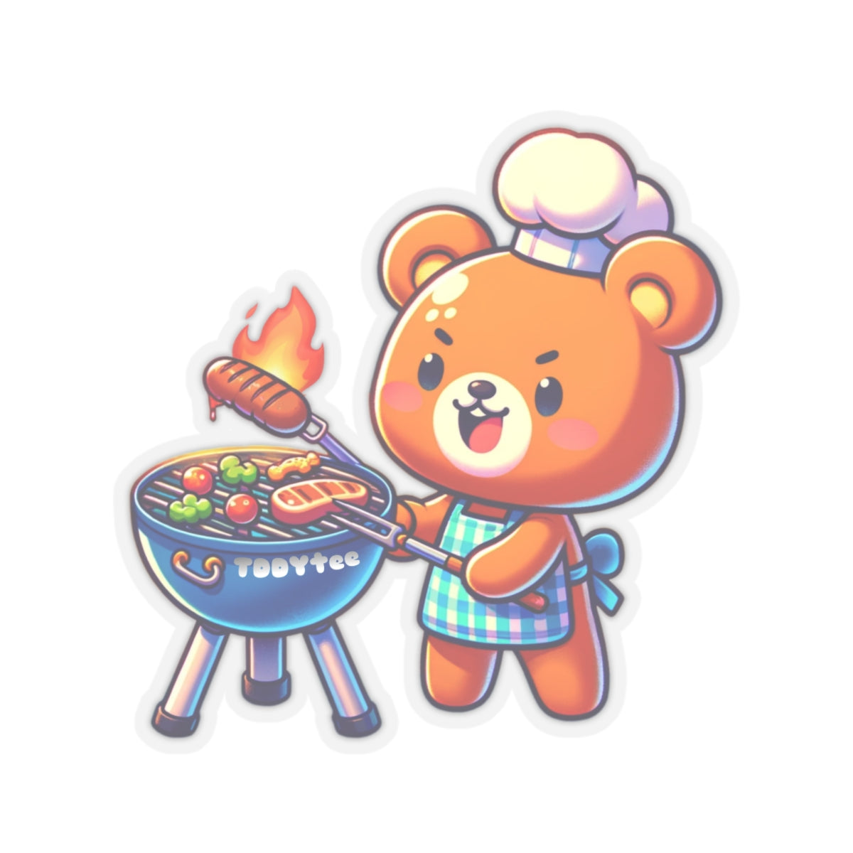 Grilling Bear Sticker - TDDYtee