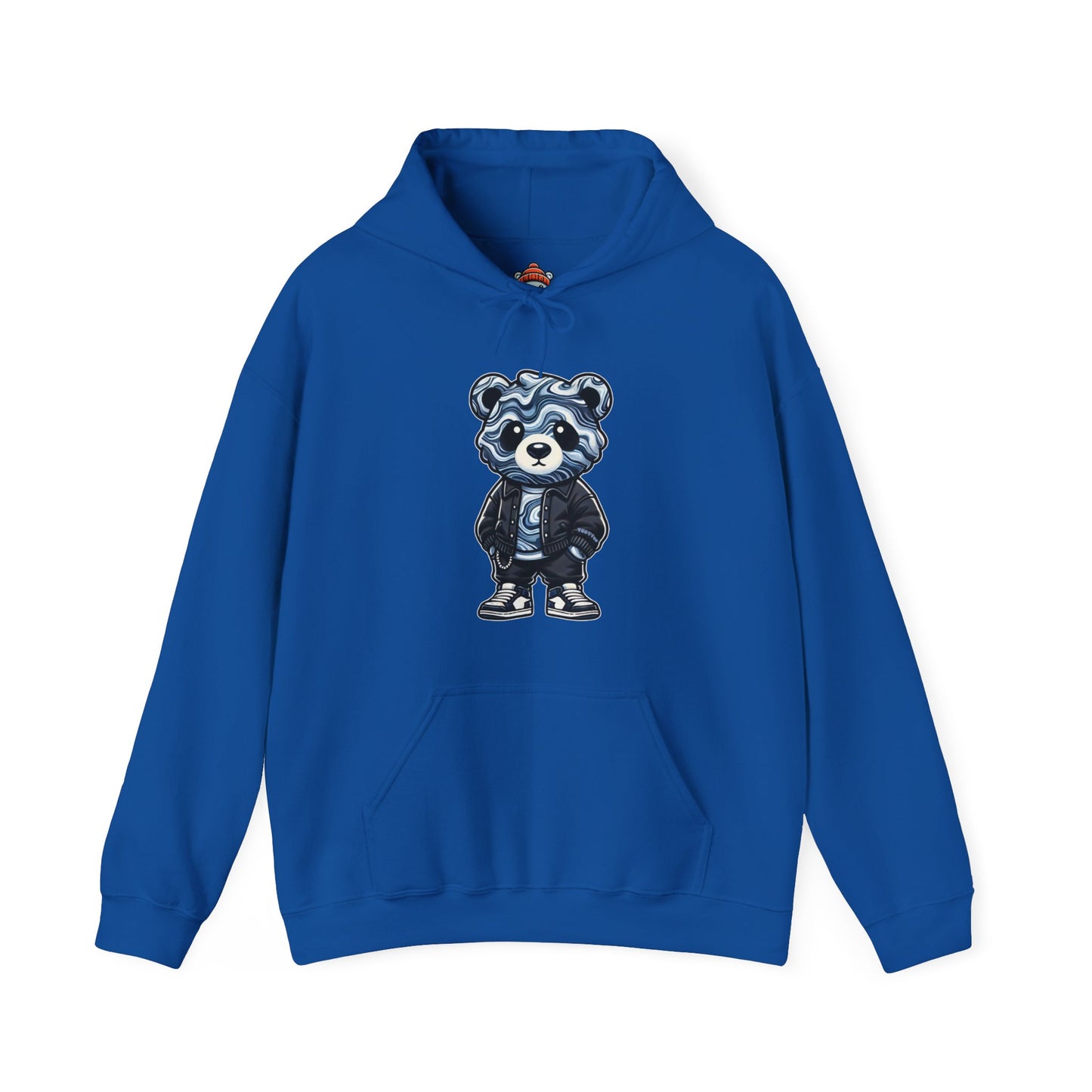 Grey Marble Bear Hoodie