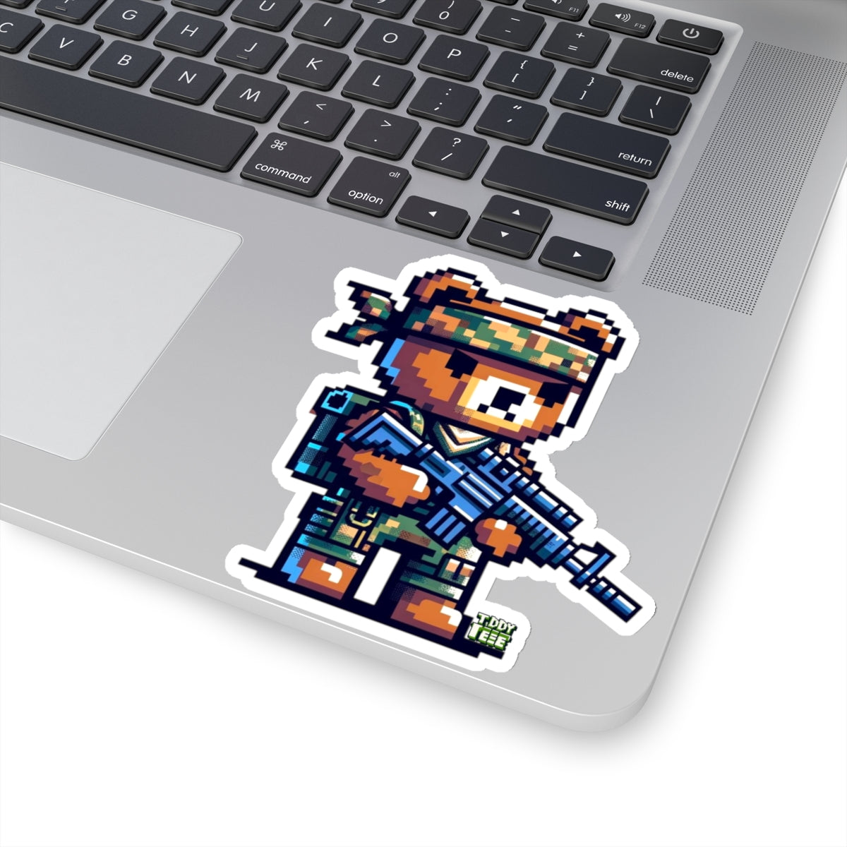 8-bit Soldier Bear Sticker - TDDYtee