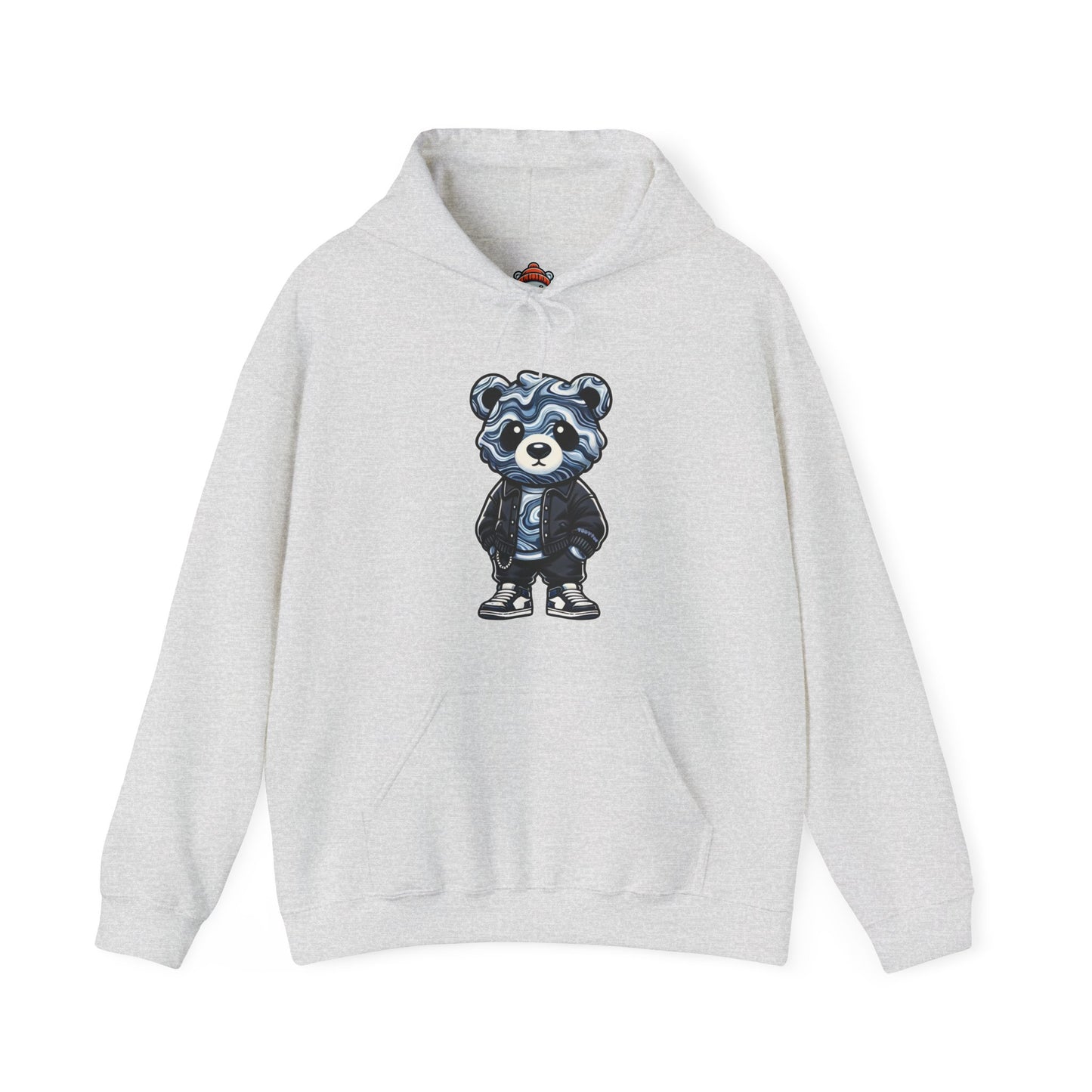 Grey Marble Bear Hoodie