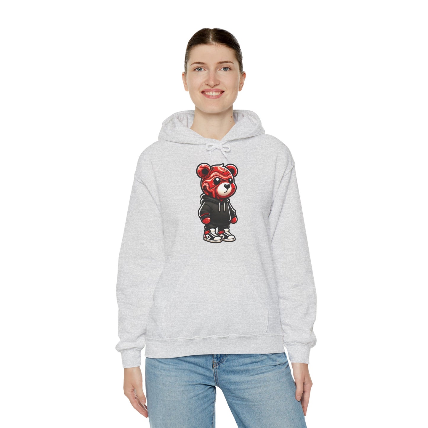 Red Marble Bear Hoodie