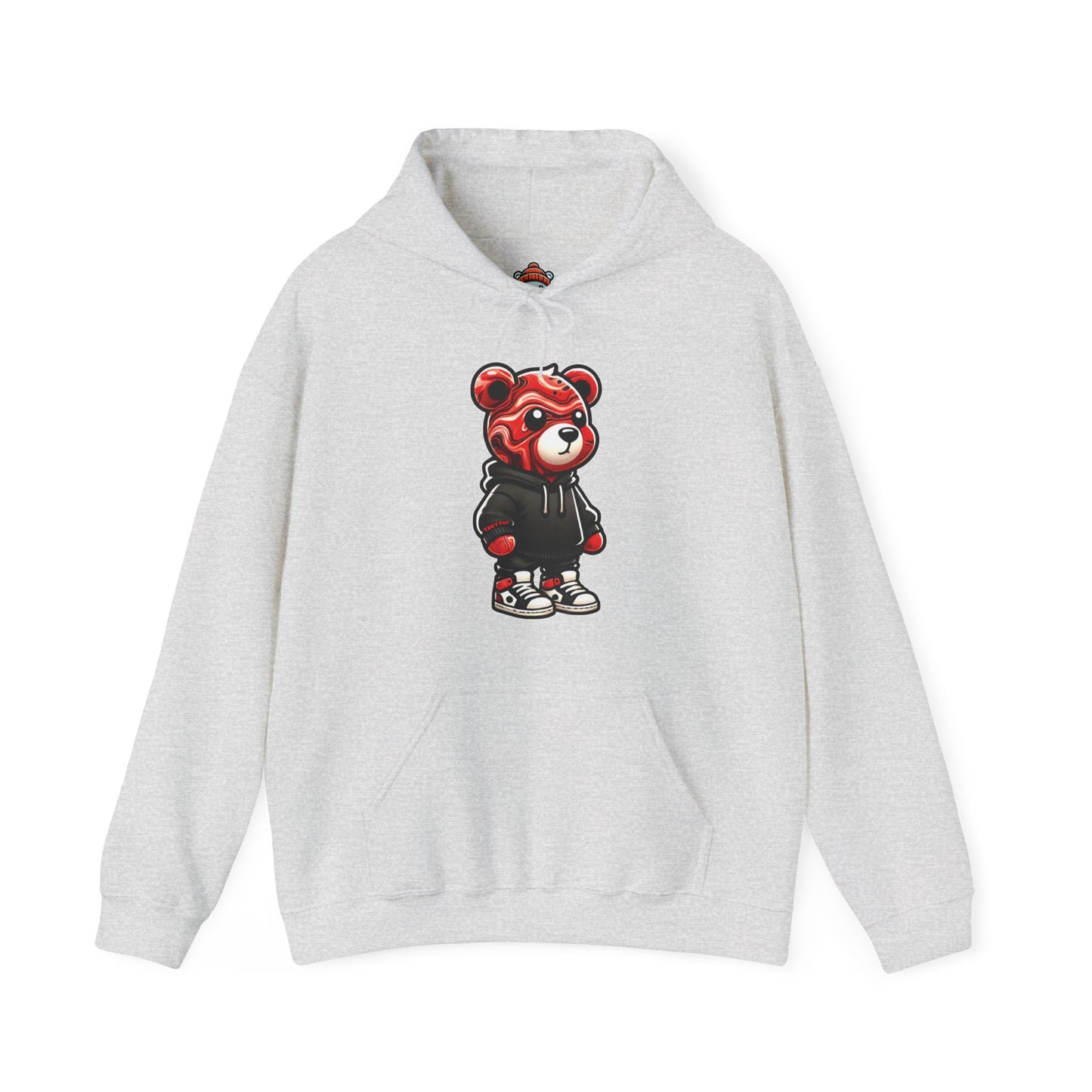 Red Marble Bear Hoodie