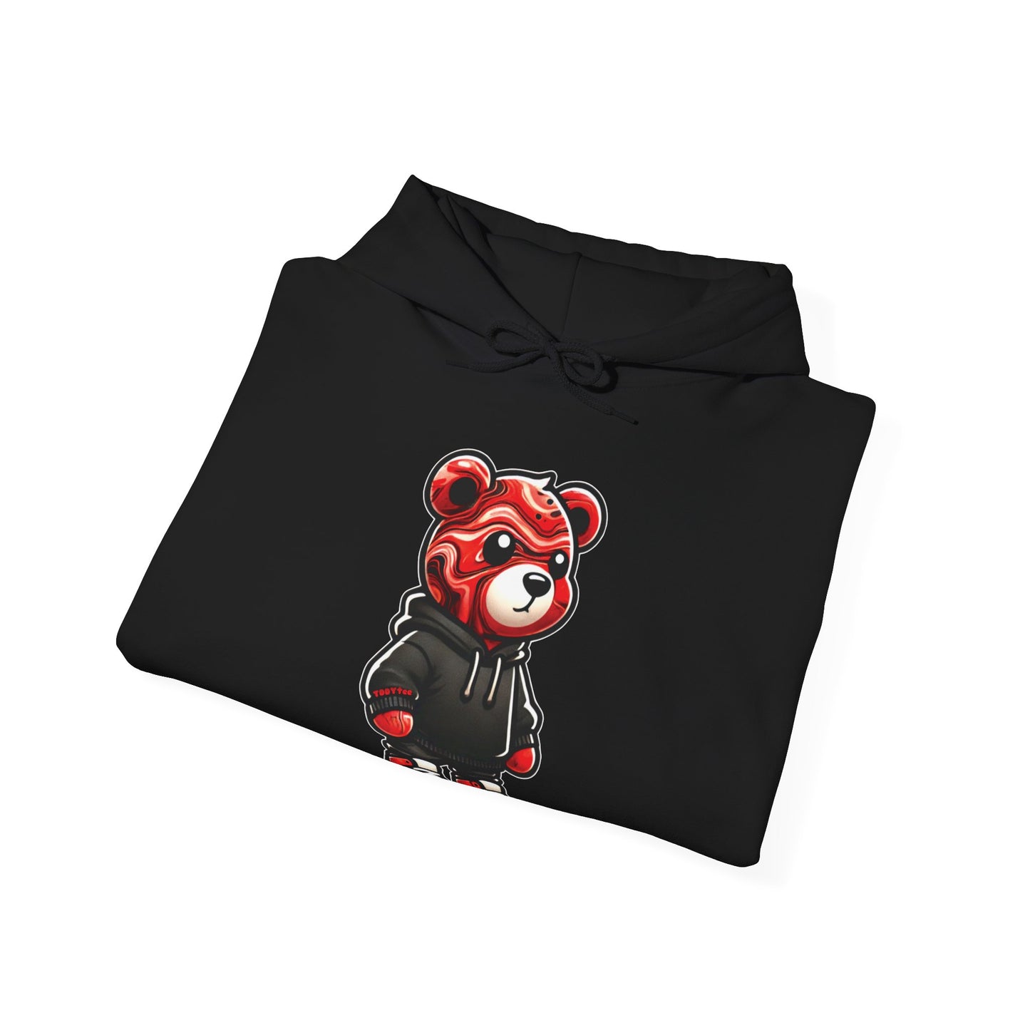 Red Marble Bear Hoodie