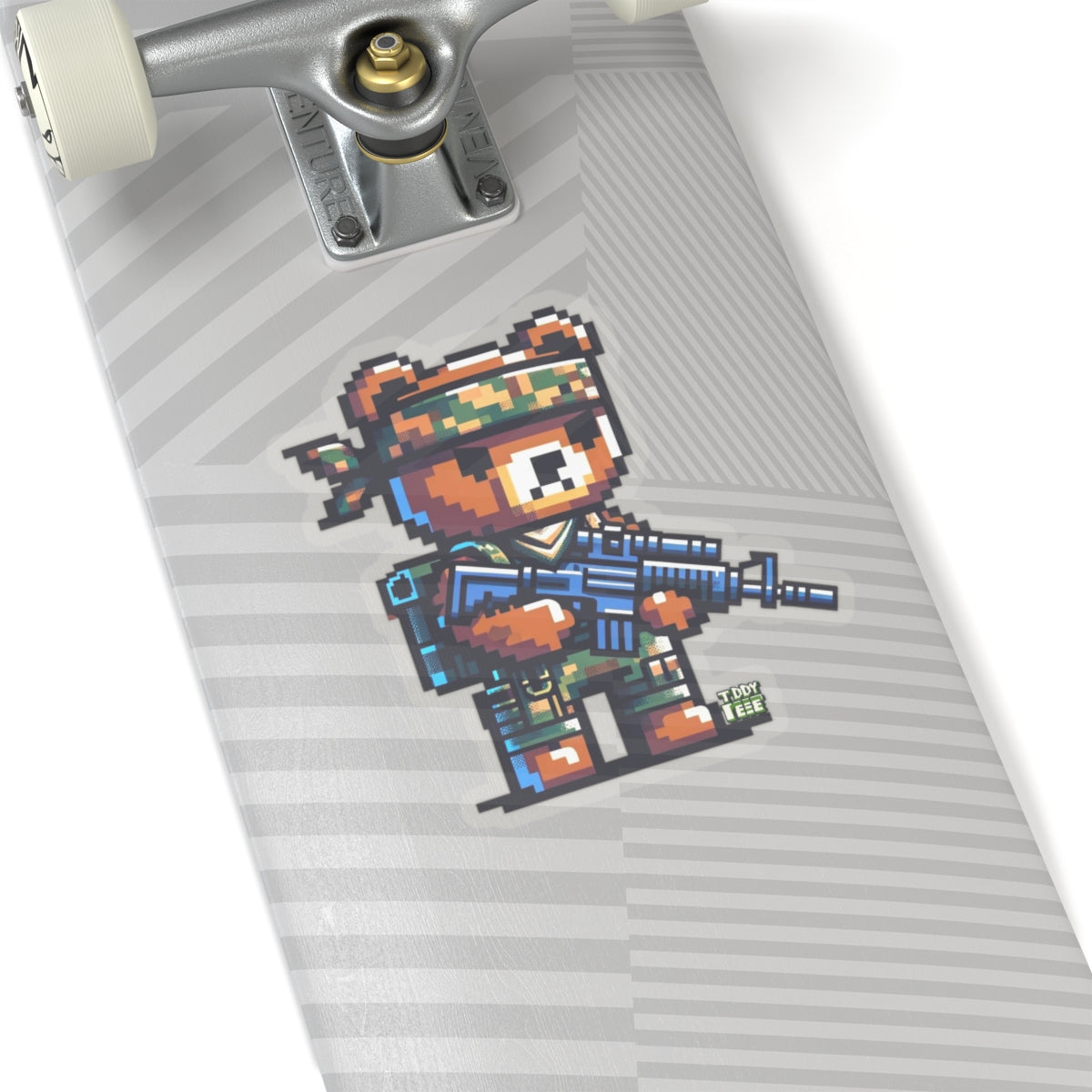 8-bit Soldier Bear Sticker - TDDYtee