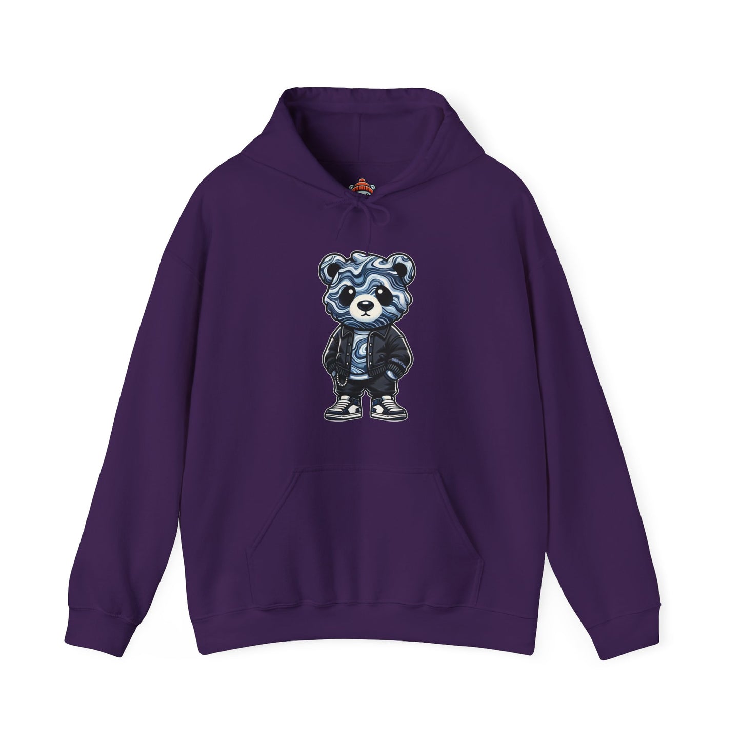 Grey Marble Bear Hoodie