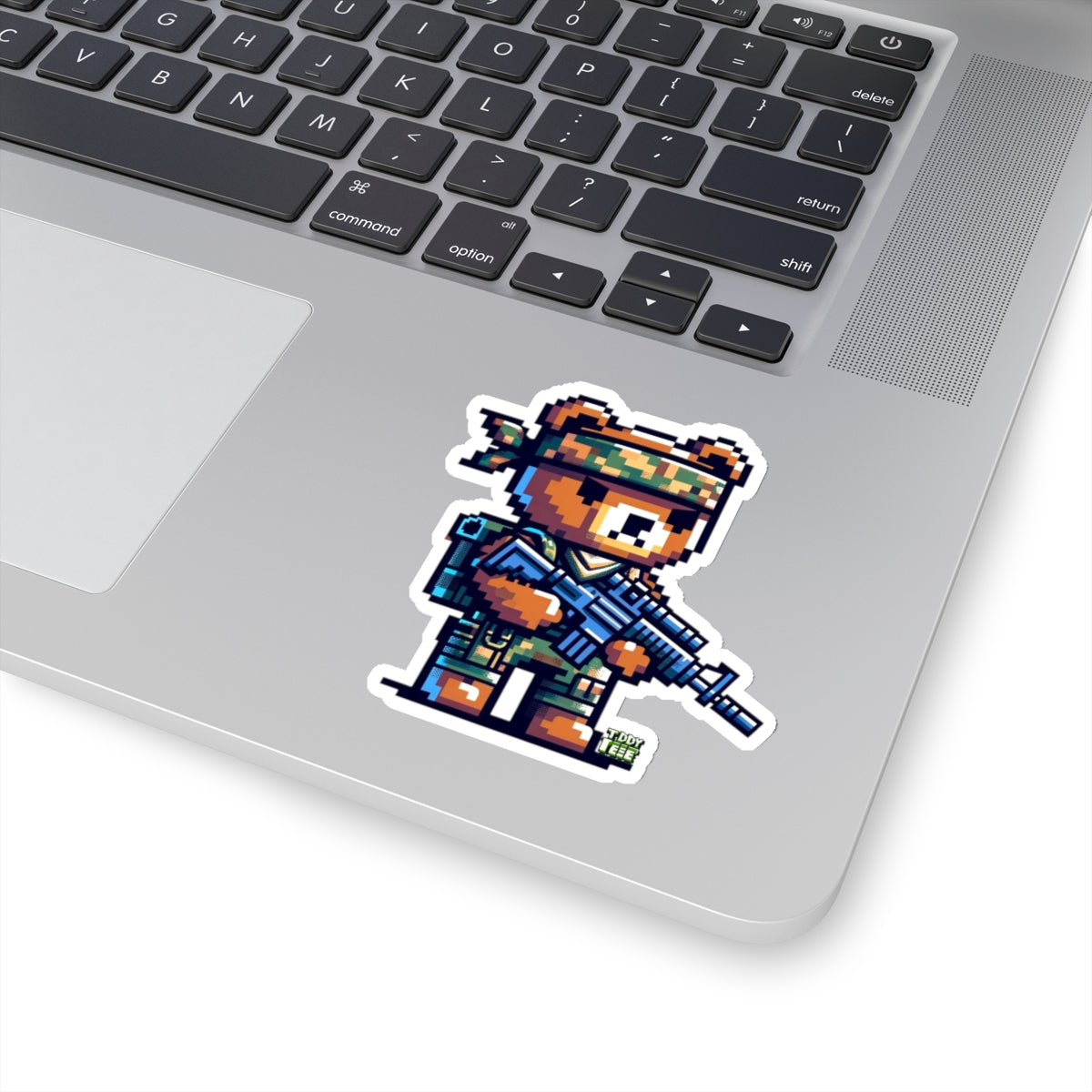 8-bit Soldier Bear Sticker - TDDYtee