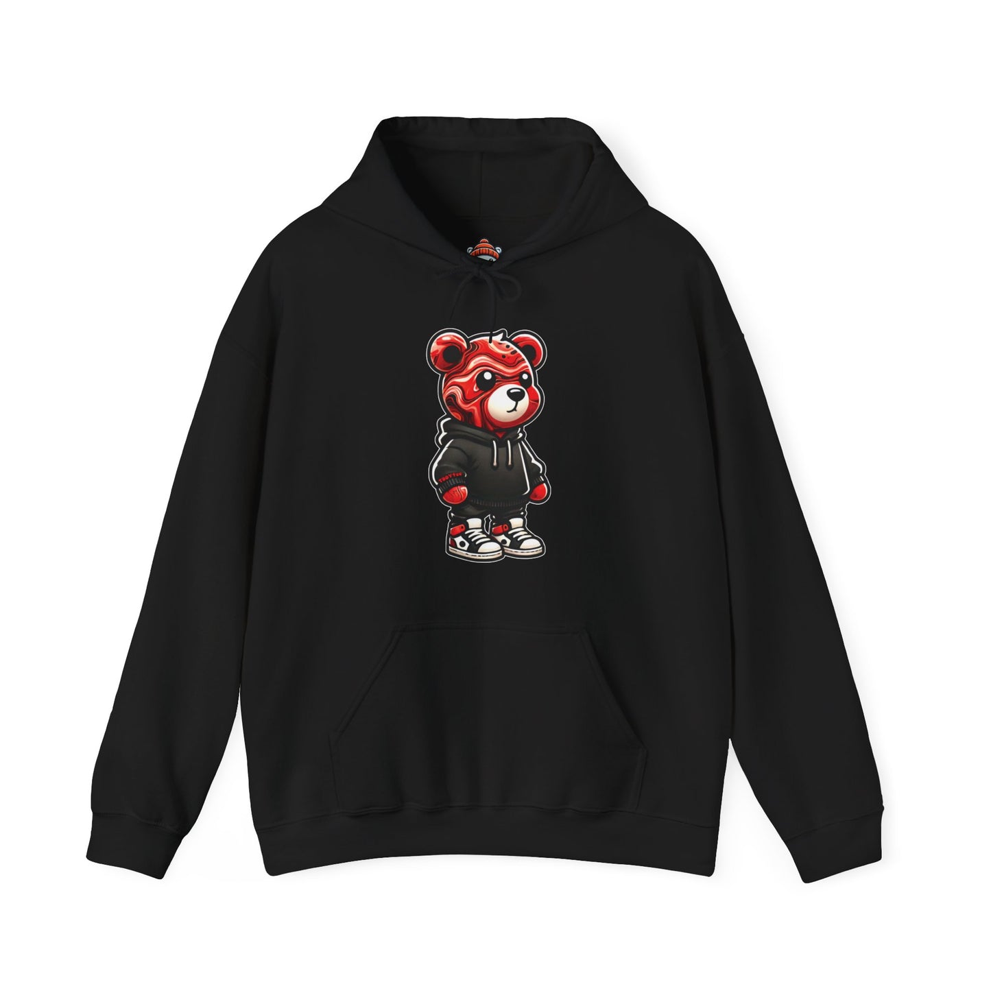 Red Marble Bear Hoodie