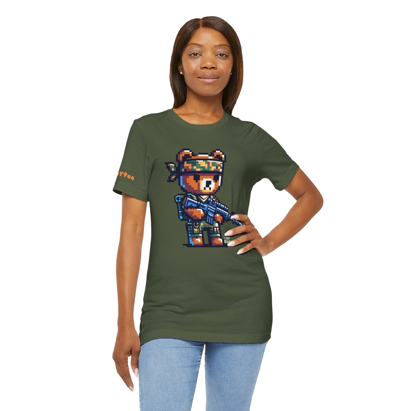 8-bit Soldier Bear Tee - TDDYtee