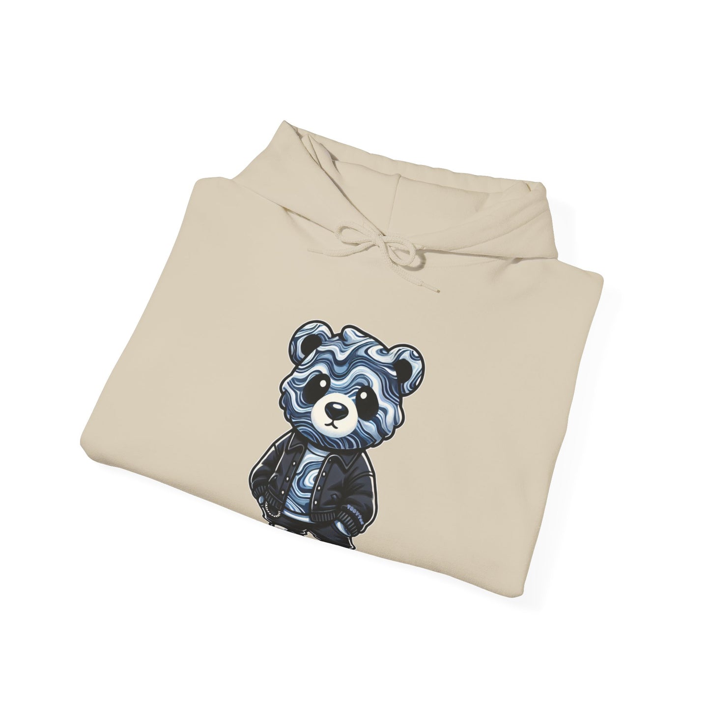 Grey Marble Bear Hoodie