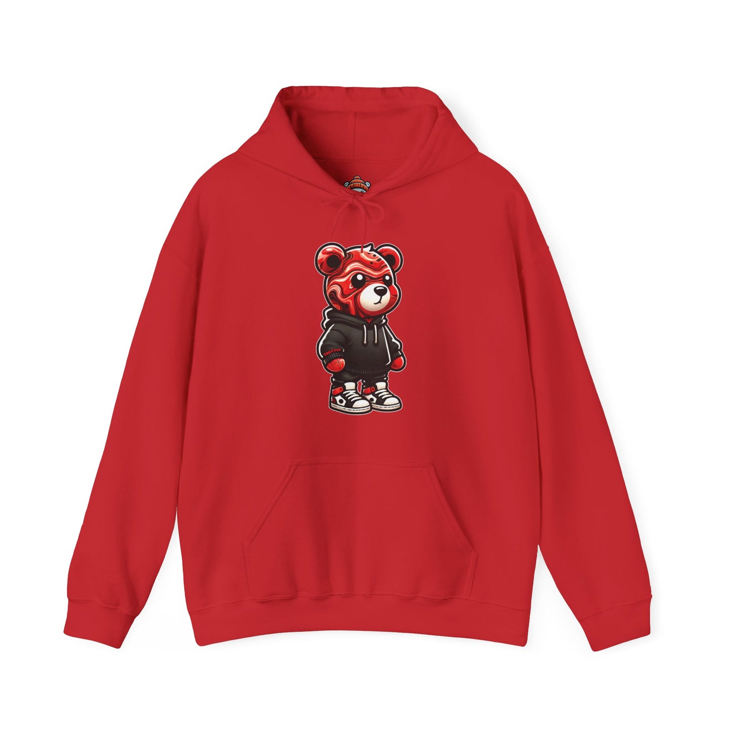 Red Marble Bear Hoodie