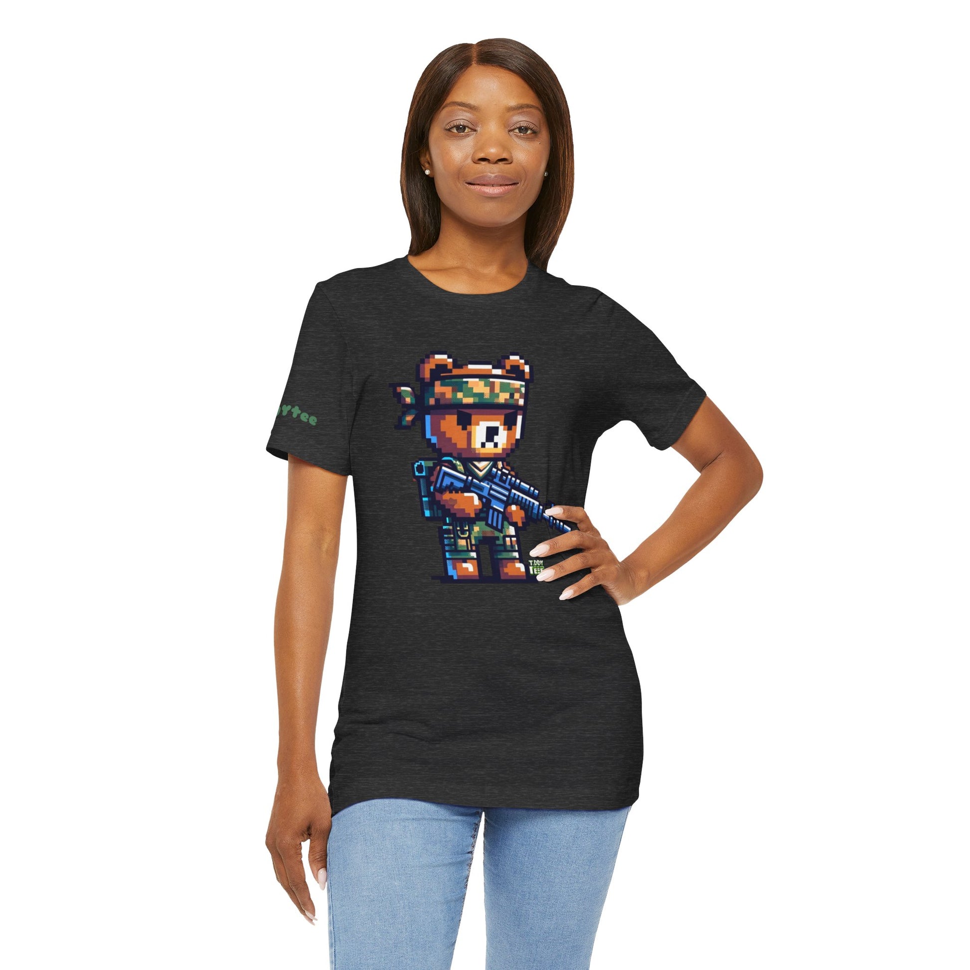 8-bit Soldier Bear Tee - TDDYtee