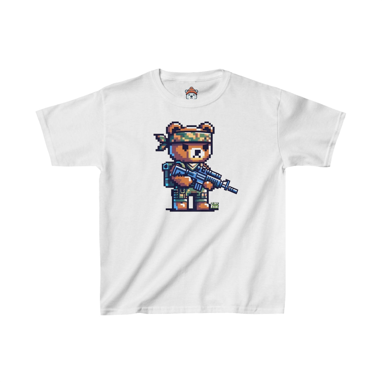 8-bit Soldier Bear Youth Tee - TDDYtee