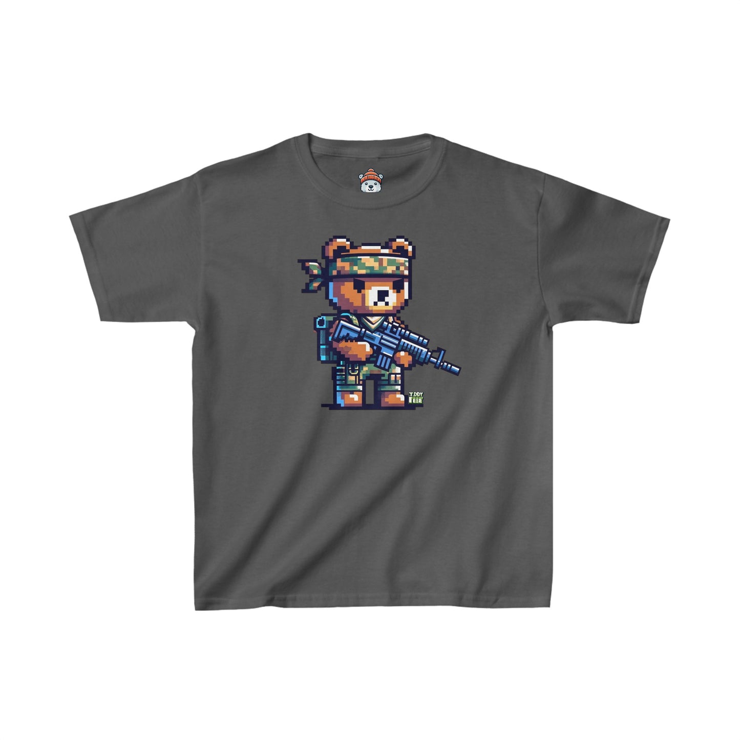 8-bit Soldier Bear Youth Tee - TDDYtee