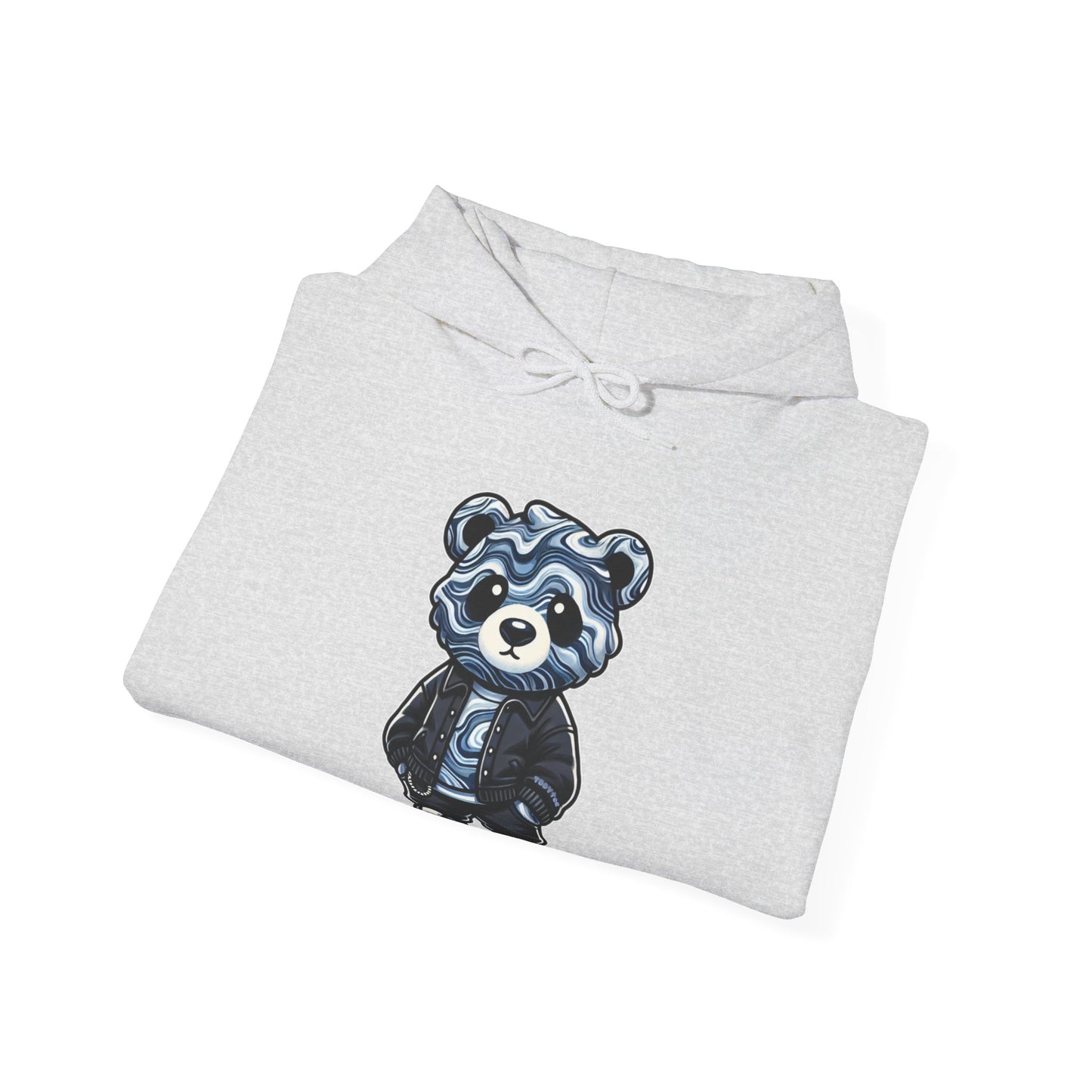 Grey Marble Bear Hoodie