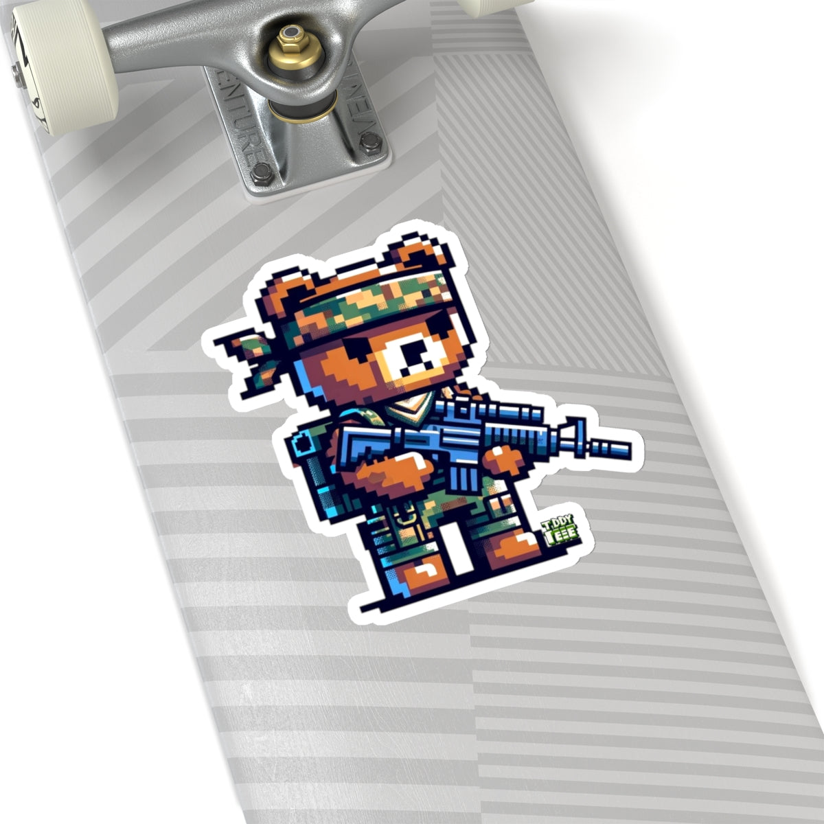 8-bit Soldier Bear Sticker - TDDYtee