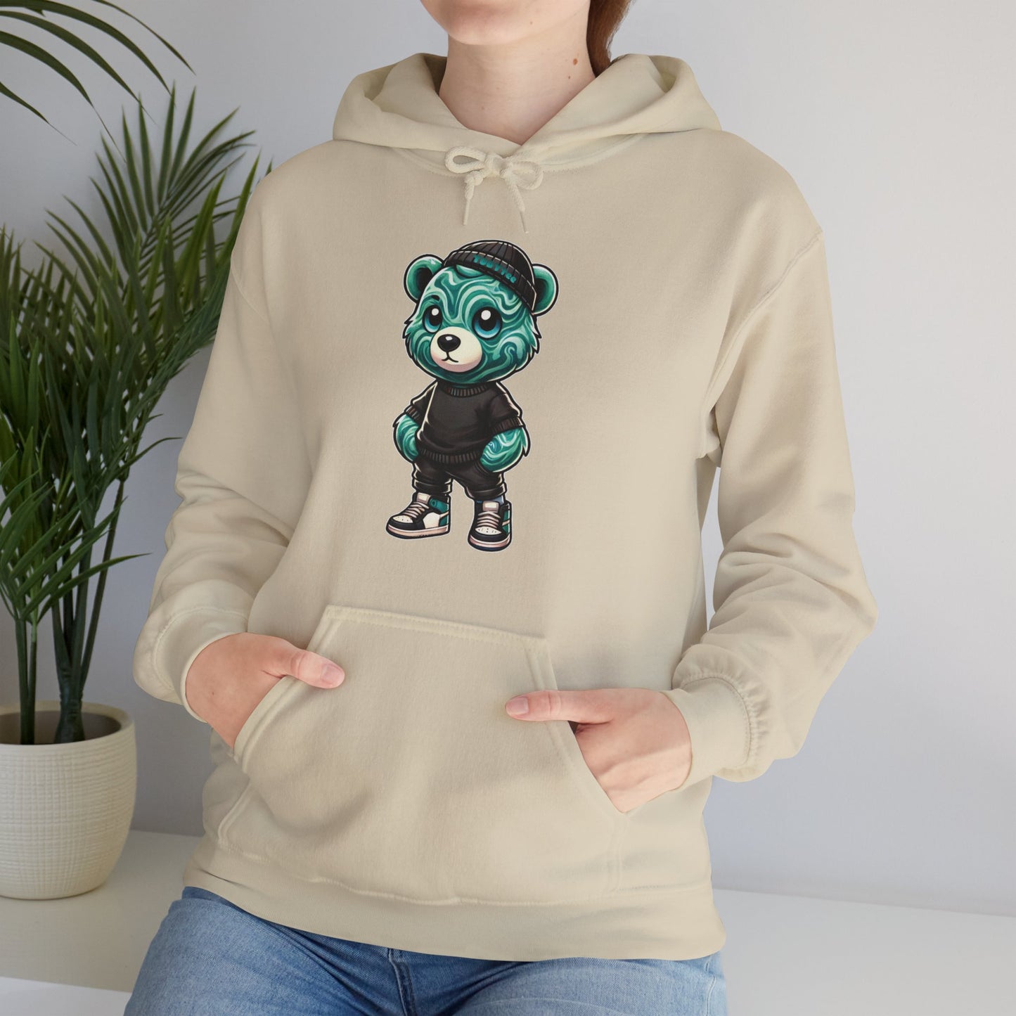 Green Marble Bear Hoodie