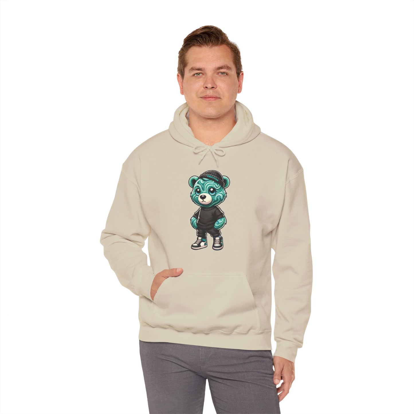 Green Marble Bear Hoodie