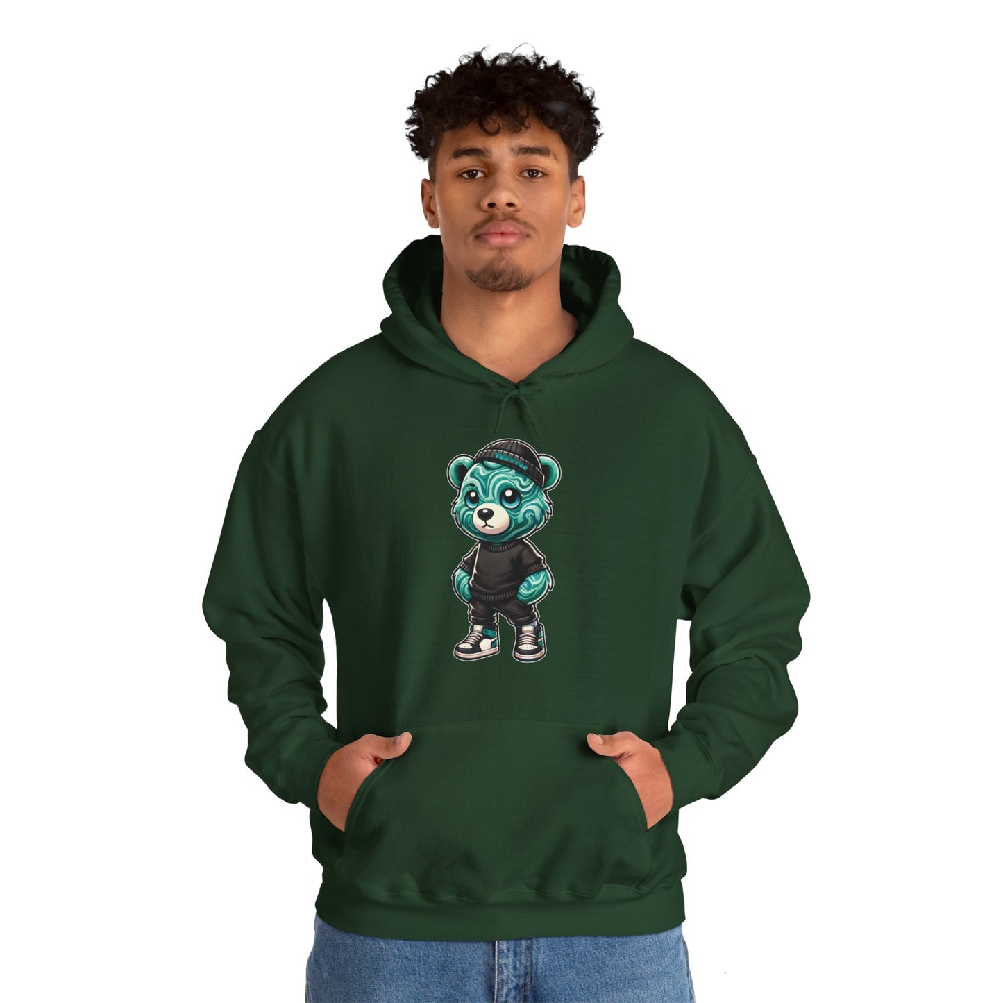 Green Marble Bear Hoodie