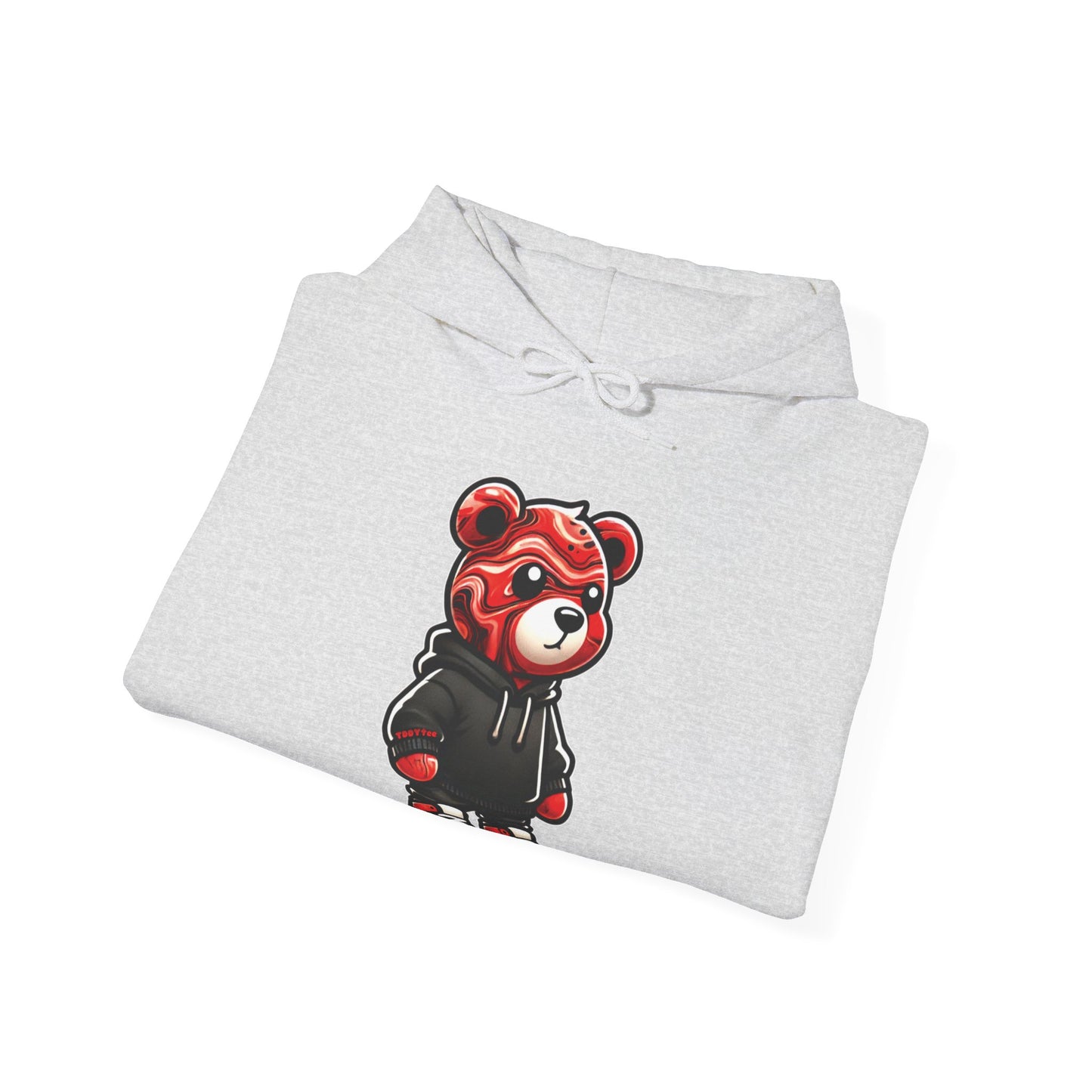 Red Marble Bear Hoodie