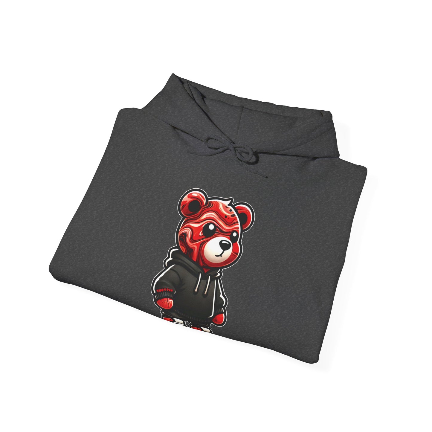 Red Marble Bear Hoodie