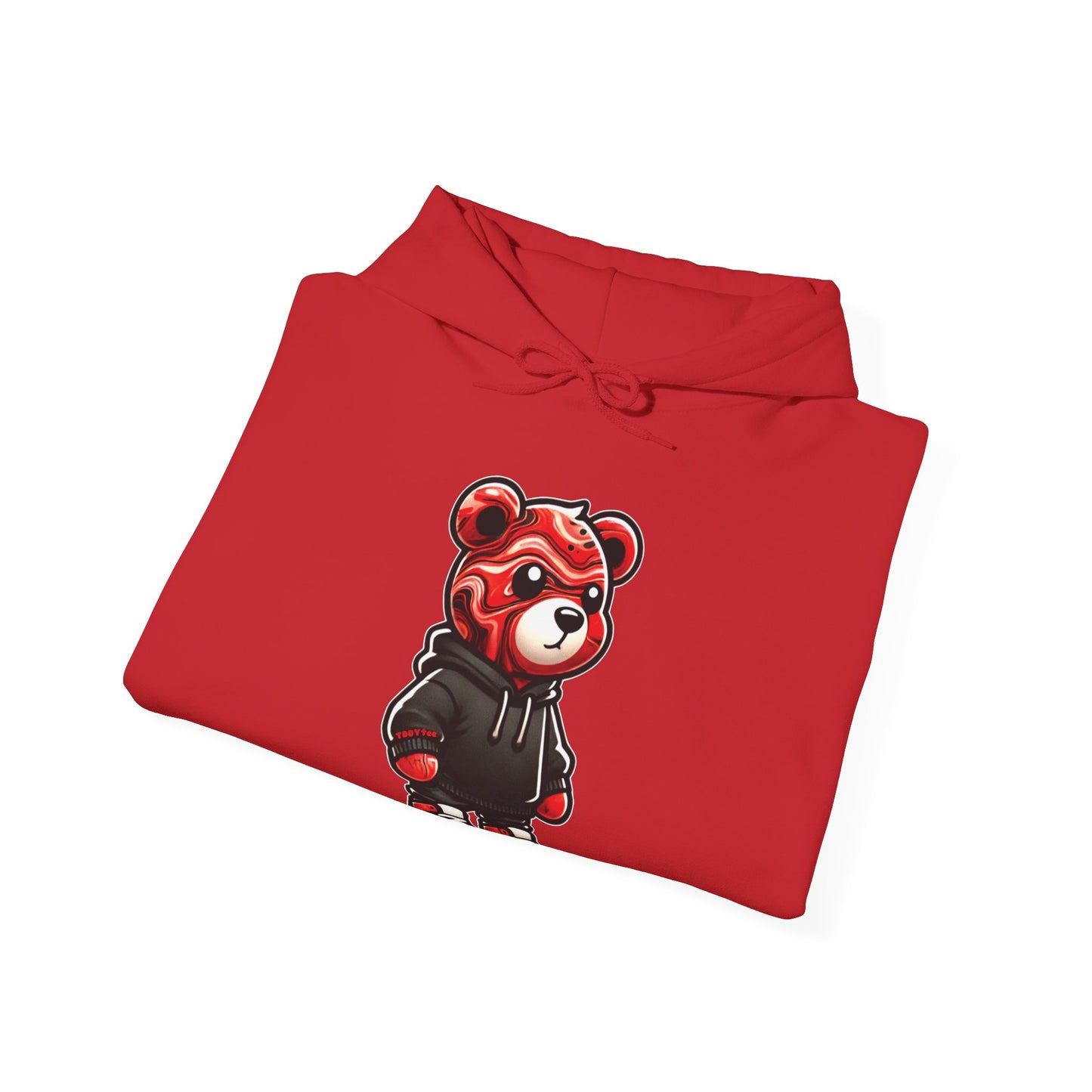 Red Marble Bear Hoodie