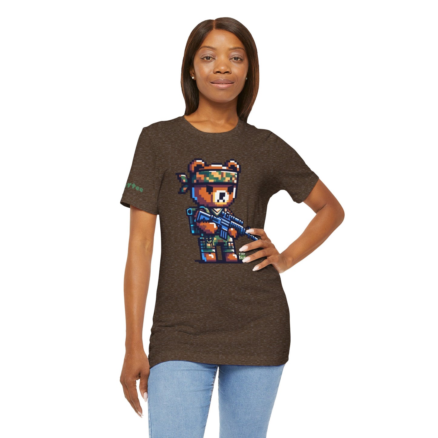 8-bit Soldier Bear Tee - TDDYtee