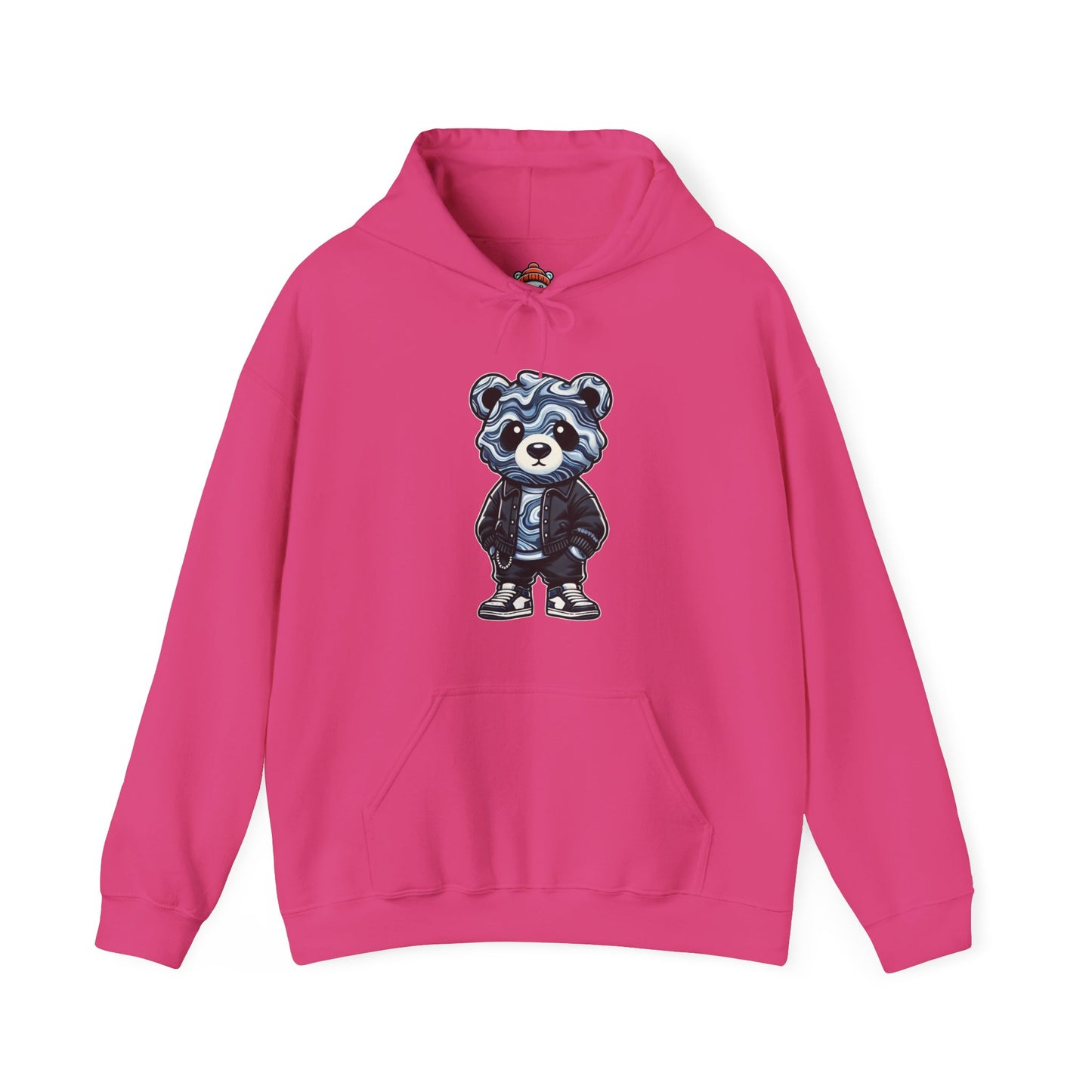 Grey Marble Bear Hoodie