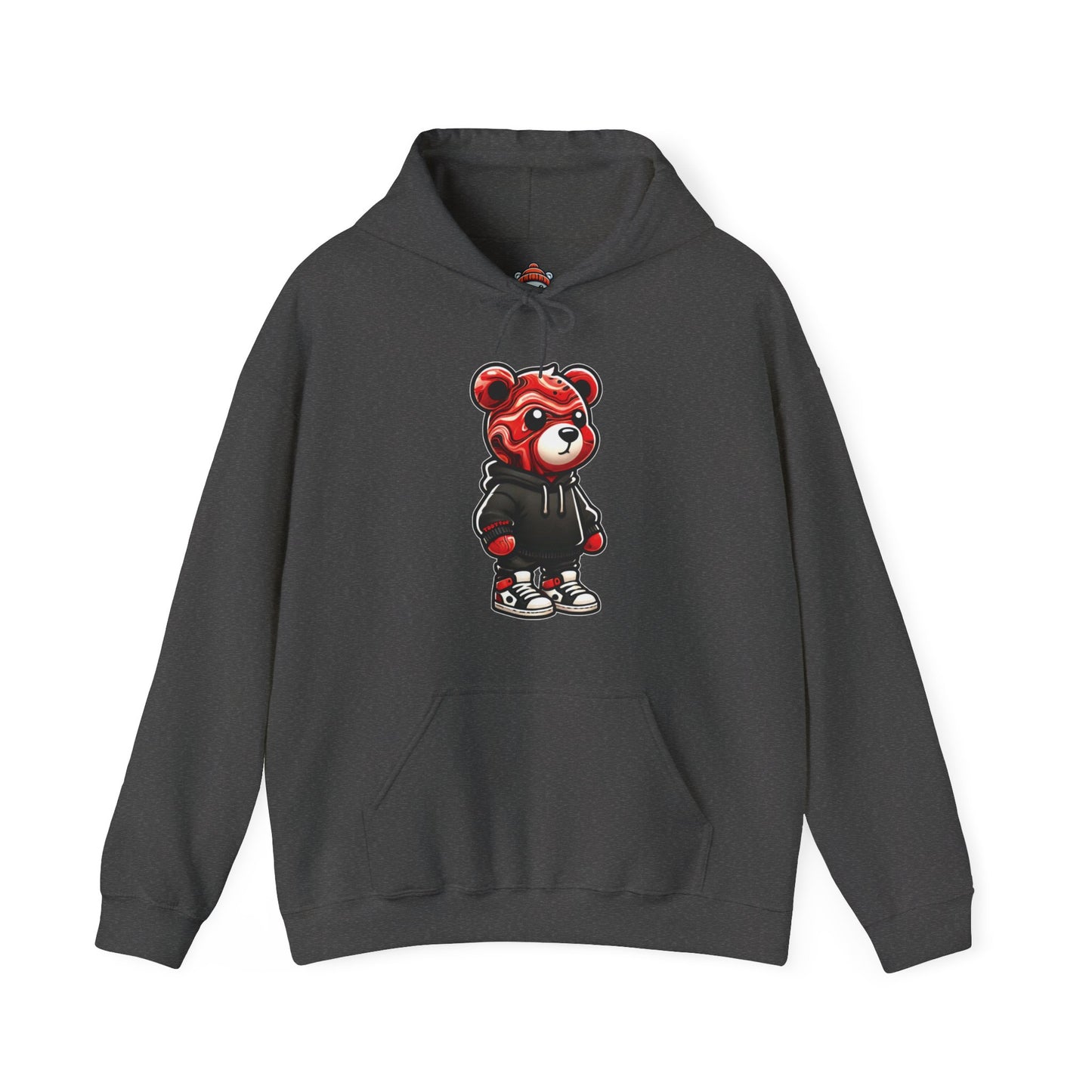 Red Marble Bear Hoodie